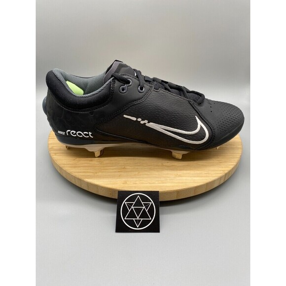 Nike Softball Cleats Womens 12 Hyperdiamond 4 Elite Black White Shoe CZ5917-005 - Picture 1 of 16